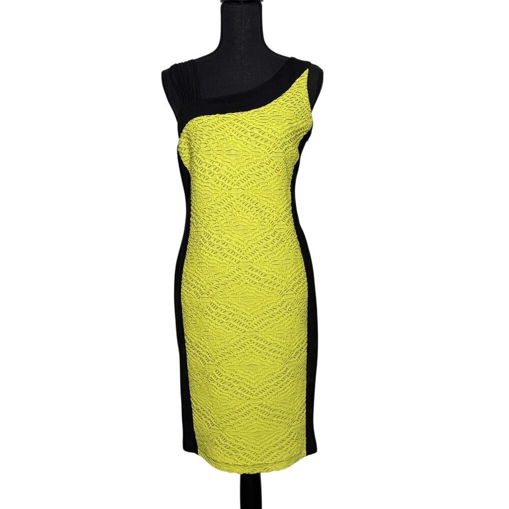 Bodycon One Shoulder Neon Dress | Y2K Cocktail | Size 6